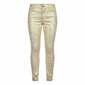 Forever 21 Women’s Skinny Ankle Pants With Gold Cheetah Print Size 26 | Y2K